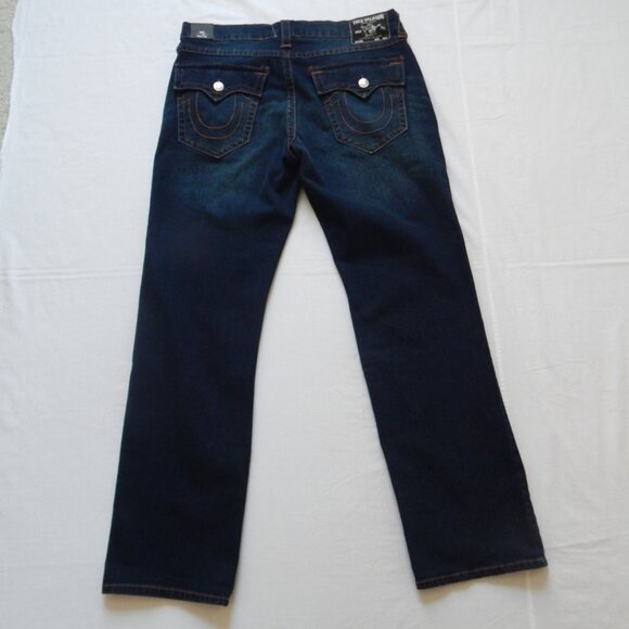 TRUE RELIGION Ricky Relaxed Straight Flap Cotton JEANS Wash LST CALL 34x34 NWT - Picture 2 of 9